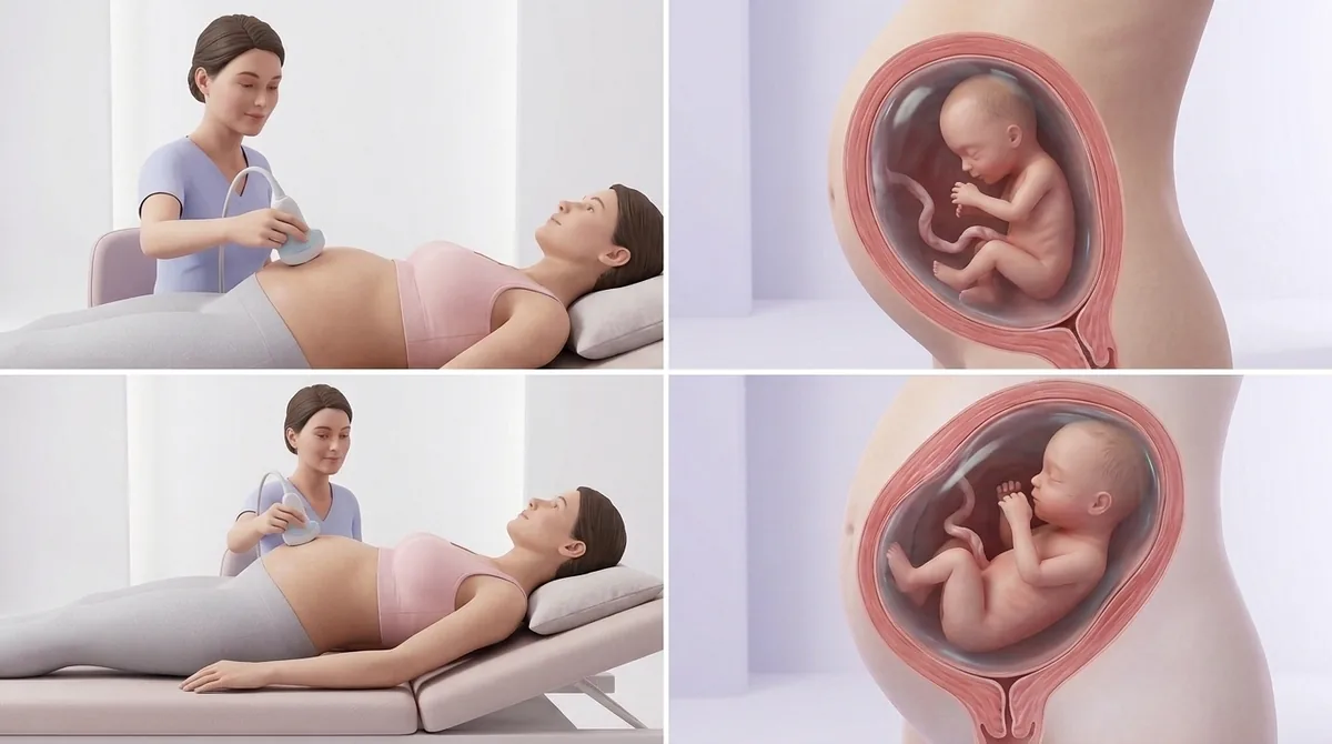 Image d’échographie montrant un fœtus in utero