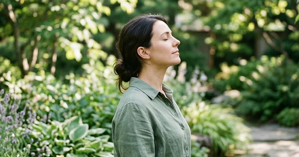 A pregnant woman resting a hand on her bump, looking thoughtful in soft evening light